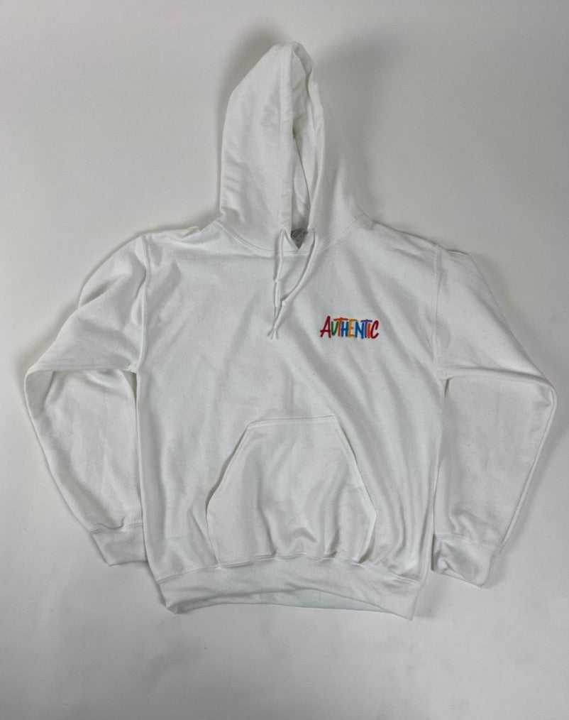 Multicolor Embroidered Hoodie (White)