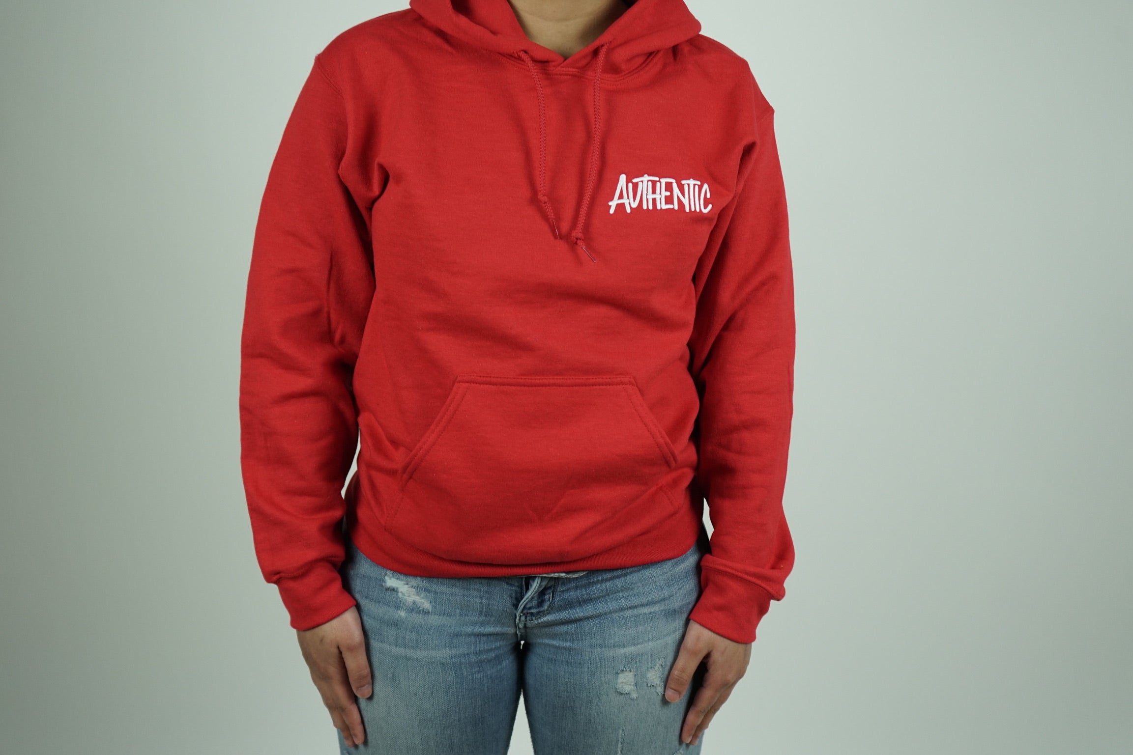 Red Embroidered Hoodie