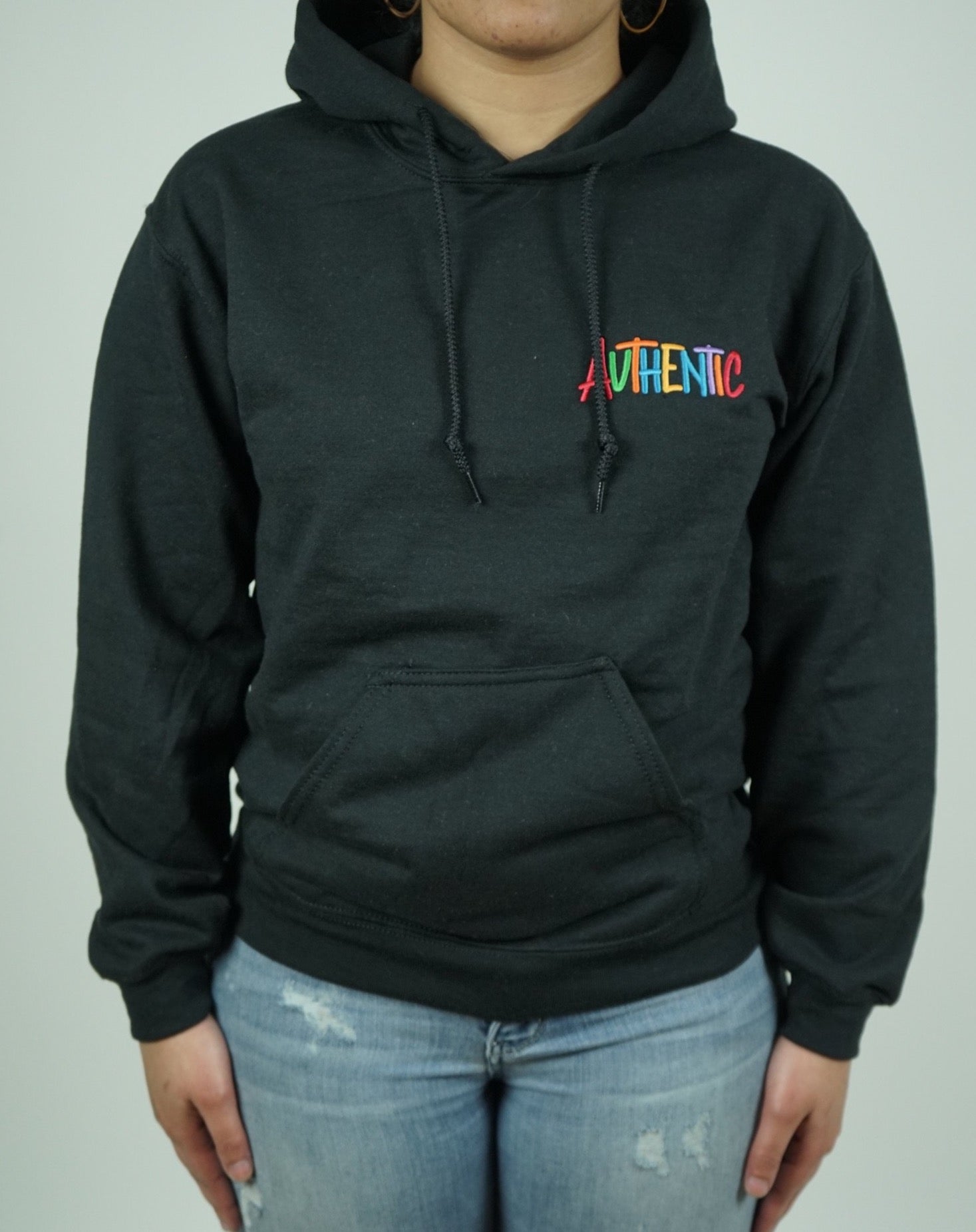 Multicolor Embroidered Hoodie (Black)