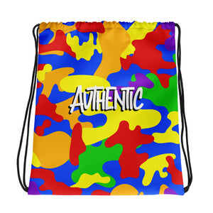 Colorful Camo Drawstring Bag